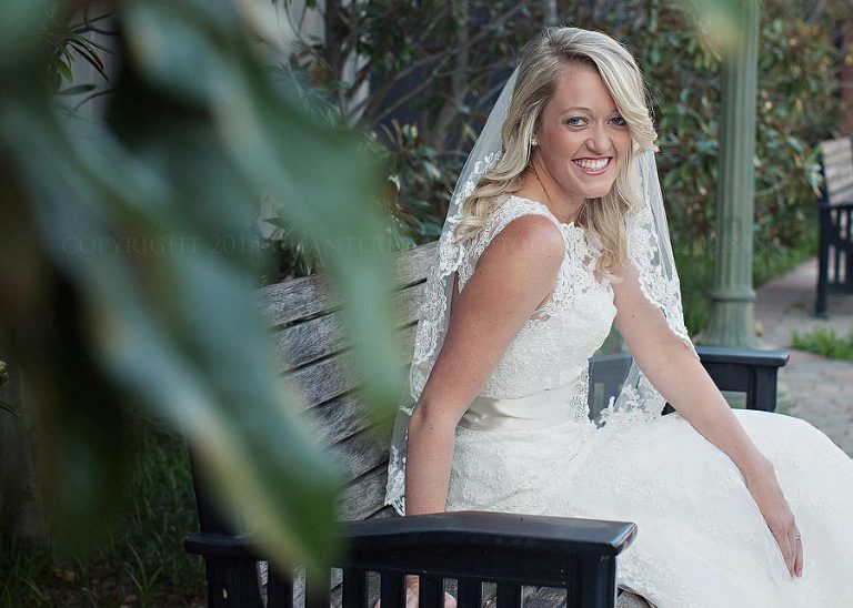 bride in garden setting in alabama