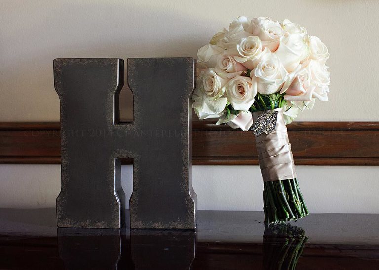 wedding bouquet with monogram