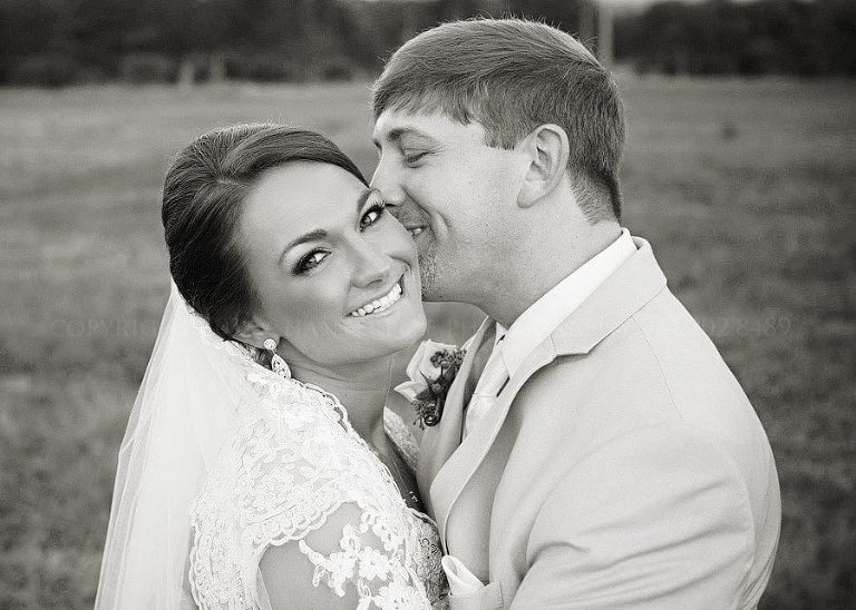 bride and groom black and white portrait in prattville