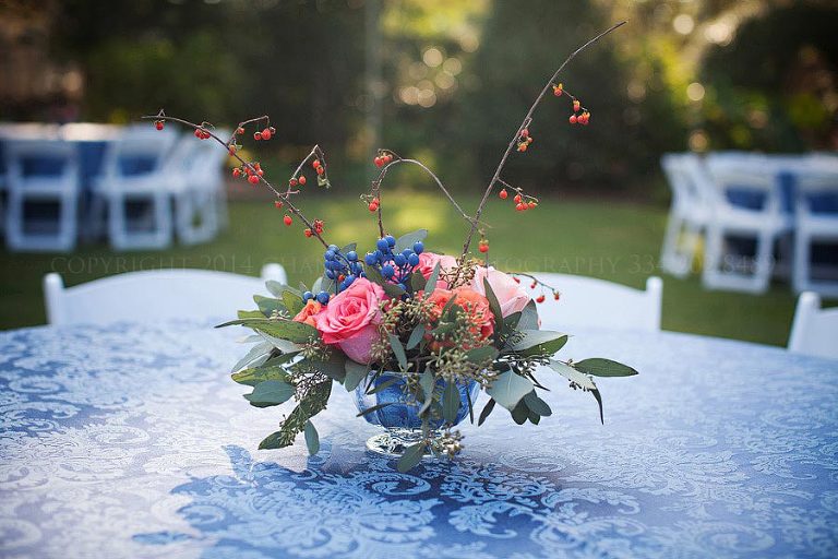 blue and pink theme wedding in prattville
