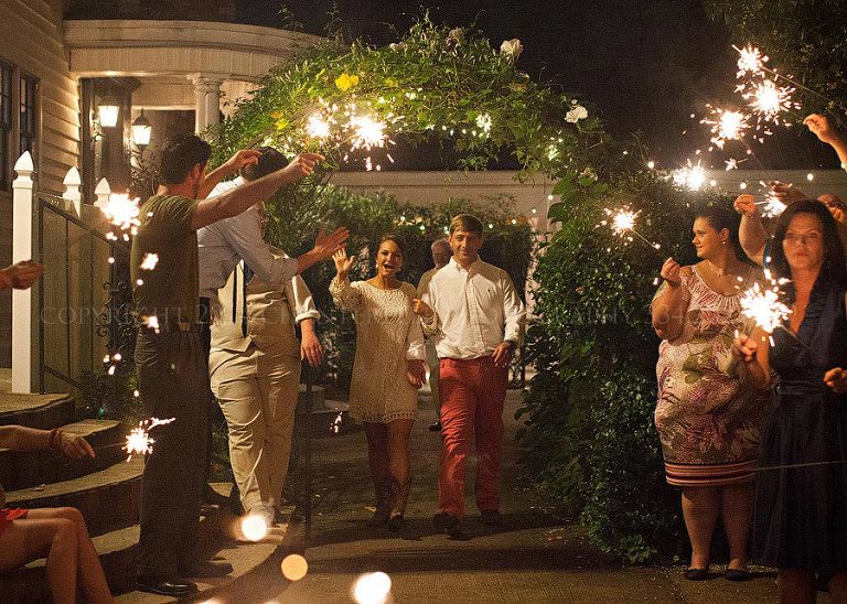 sparkler exit from rocky mount wedding