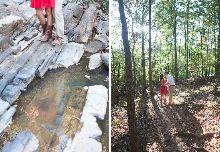 engagement session in the woods of auburn alabama