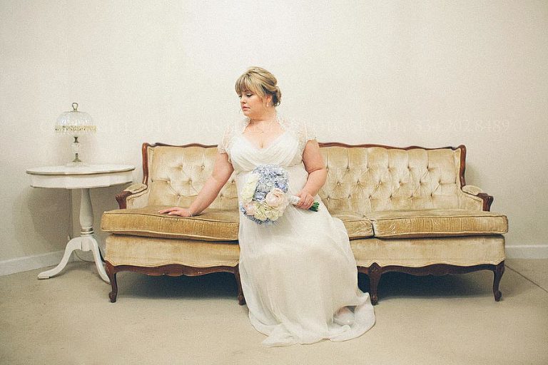 bride on victorian sofa
