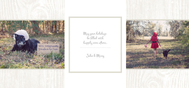 little red riding hood theme holiday card