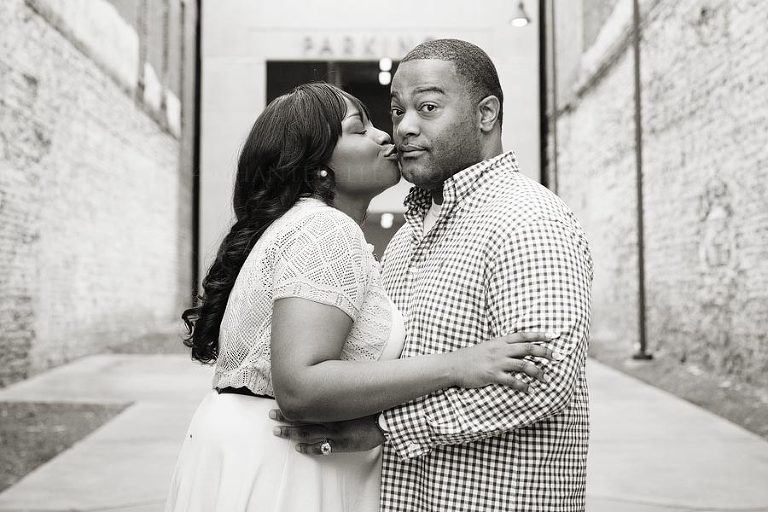 funny engagement session in downtown montgomery