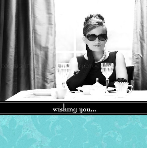 breakfast at tiffanys theme christmas card