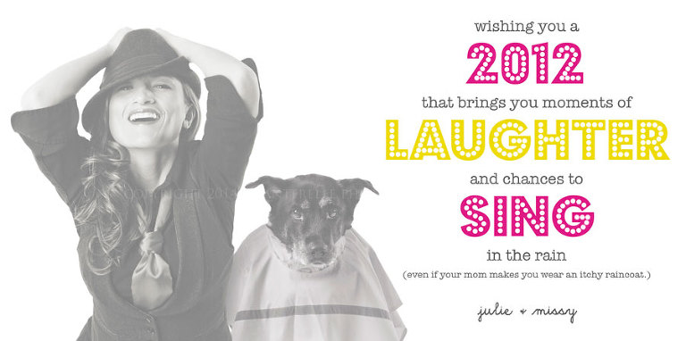 singing in the rain themed holiday card