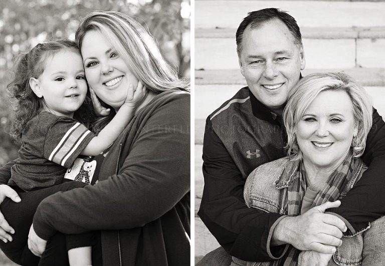 black and white family portraits in auburn