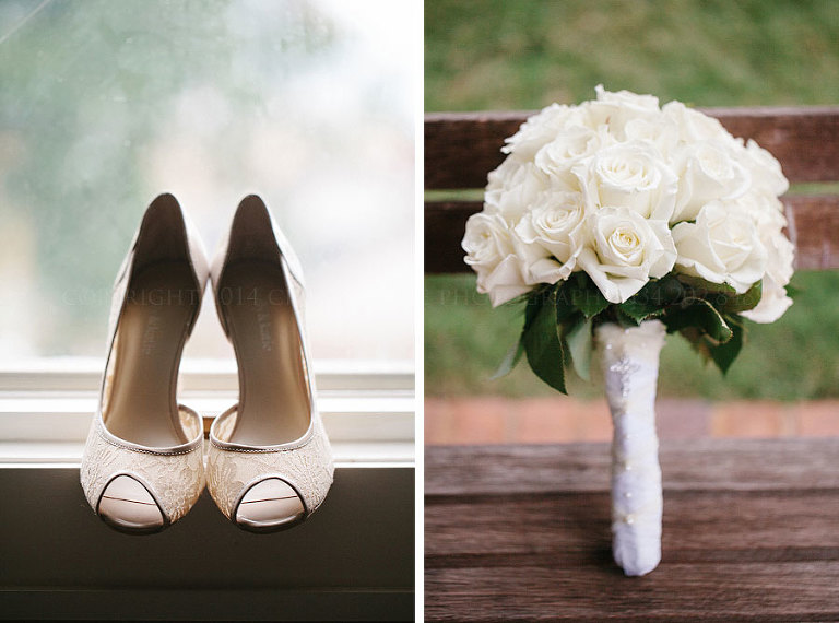 wedding shoes and bridal bouquet in talladega