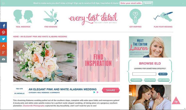 southern wedding featured on every last detail blog