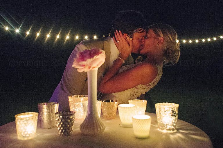 bride and groom candlelit portrait at montgomery wedding