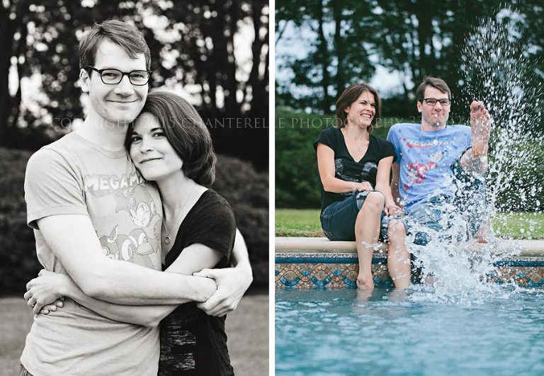 engagement pictures by the pool in alabama