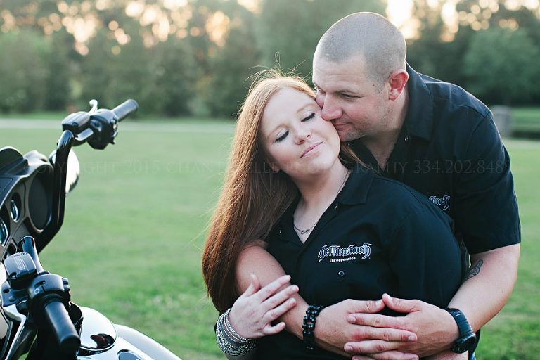 engagement pictures on a motorcycle