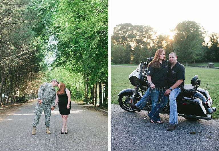 military and motorcycle engagement pictures