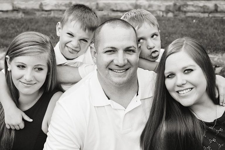 black and white family portrait in montgomery
