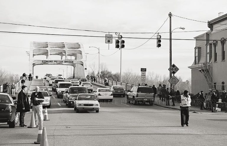 edmund pettus bridge during selma jubilee 2015