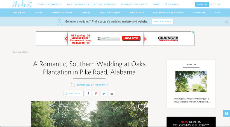 alabama wedding featured on the knot