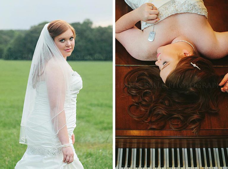 bride with piano in alabama