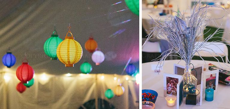 colorful lanterns at montgomery wedding reception