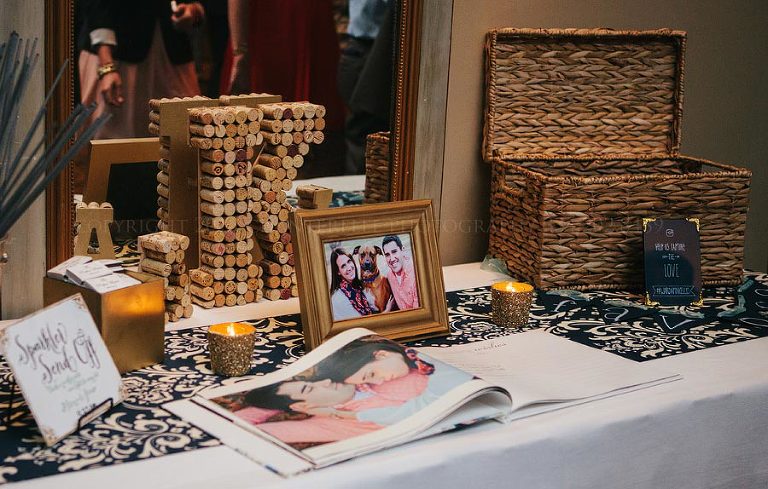 auburn hotel wedding guestbook and engagement pictures