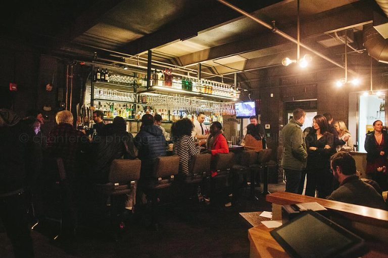the bar inside the cockentrice restaurant in atlanta