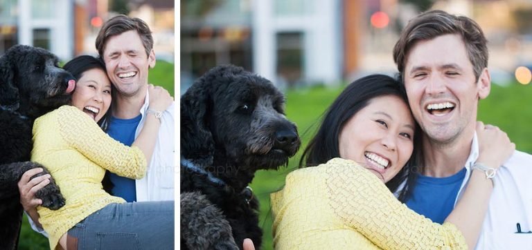 engagement pictures with dog in bay area