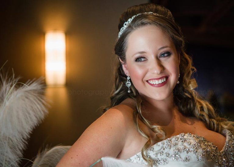 bride smiling before her oroville wedding