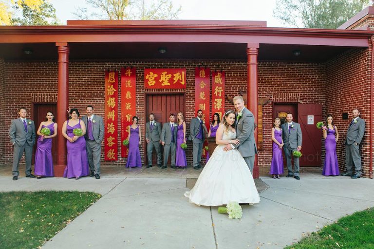 bridal party at oroville chinese temple
