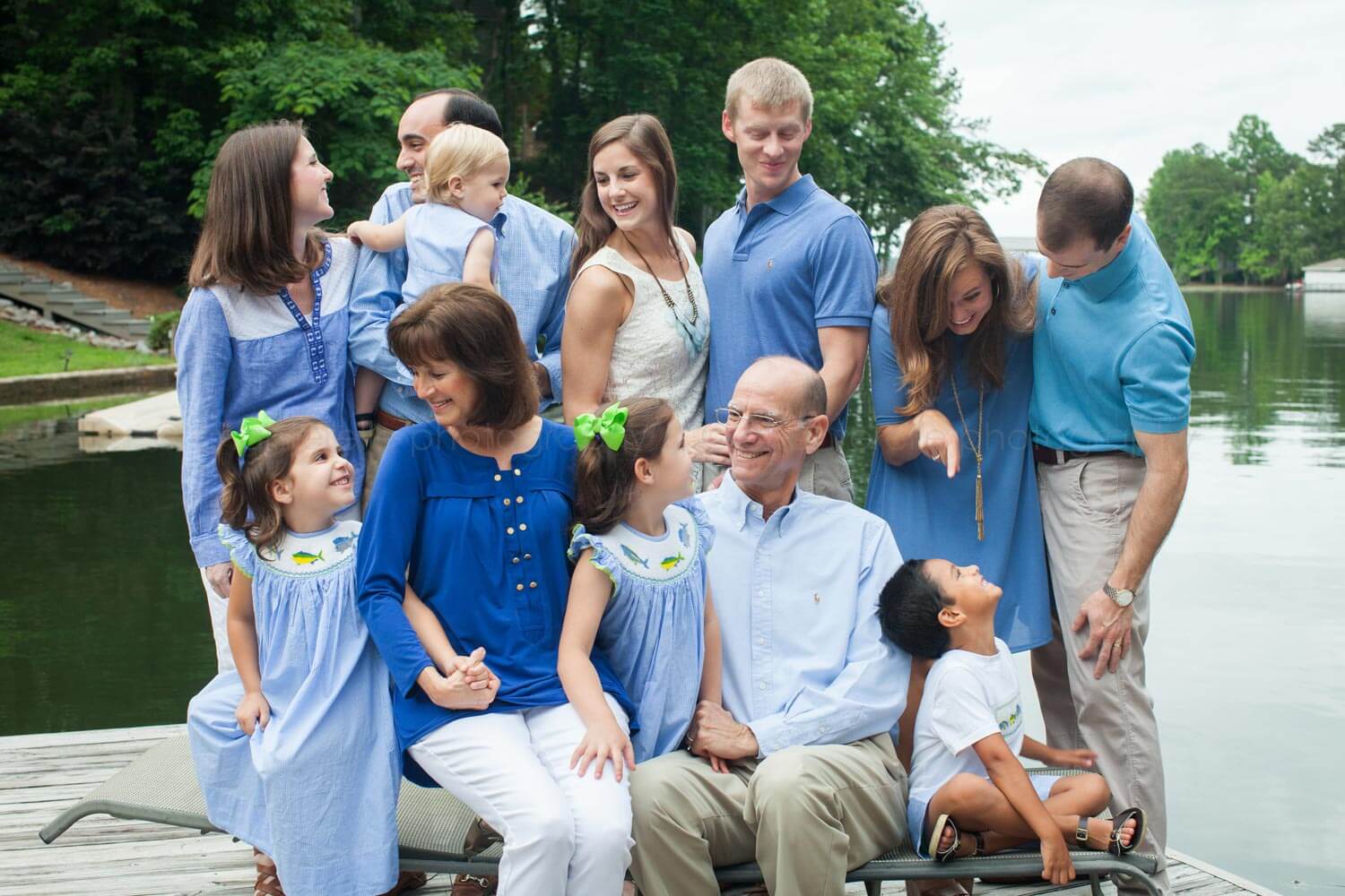 big multi generation family portrait at lake martin