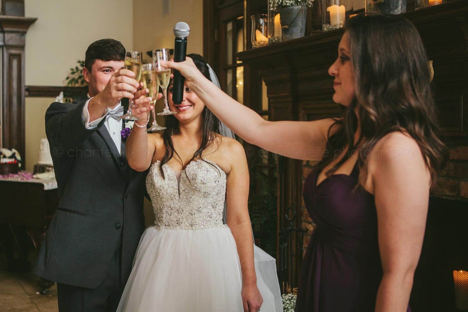 bride and groom toast at atlanta wedding
