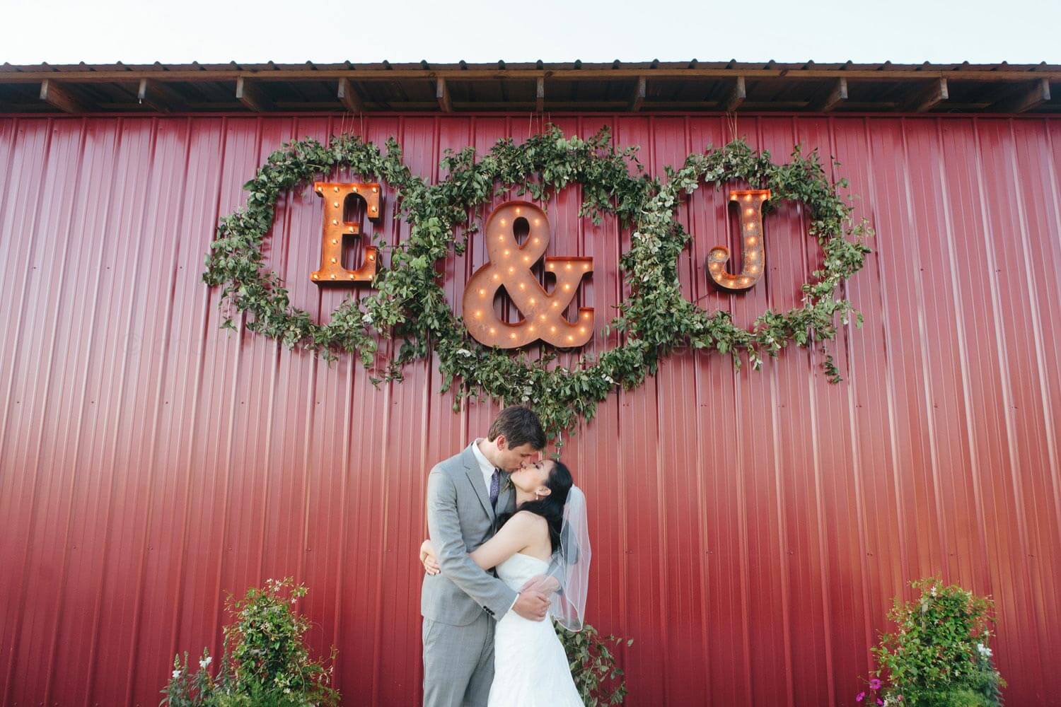 rustic barn wedding decor monogram initials