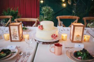 mini cake at alabama wedding reception
