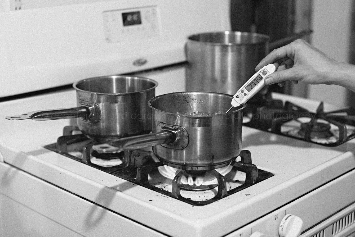 pots on the stove at candy store in nashville