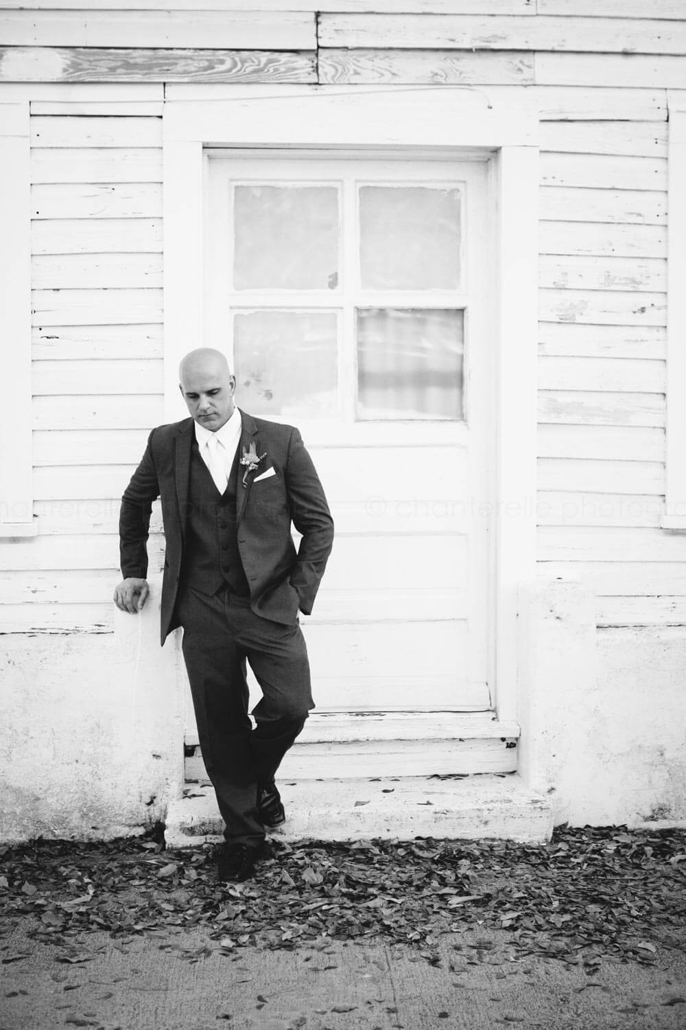 black and white groom portrait in key west florida