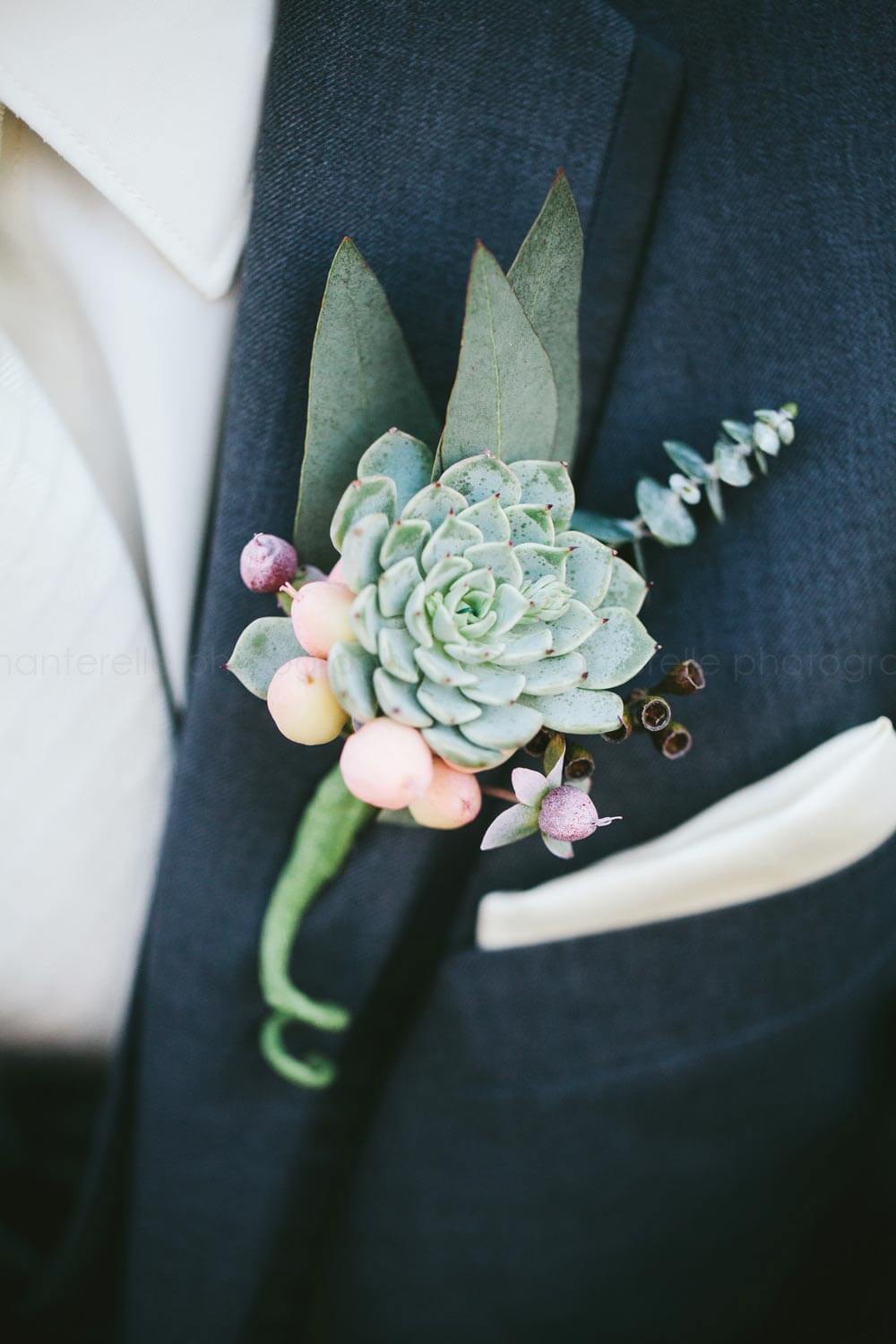 succulent boutonniere at key west wedding