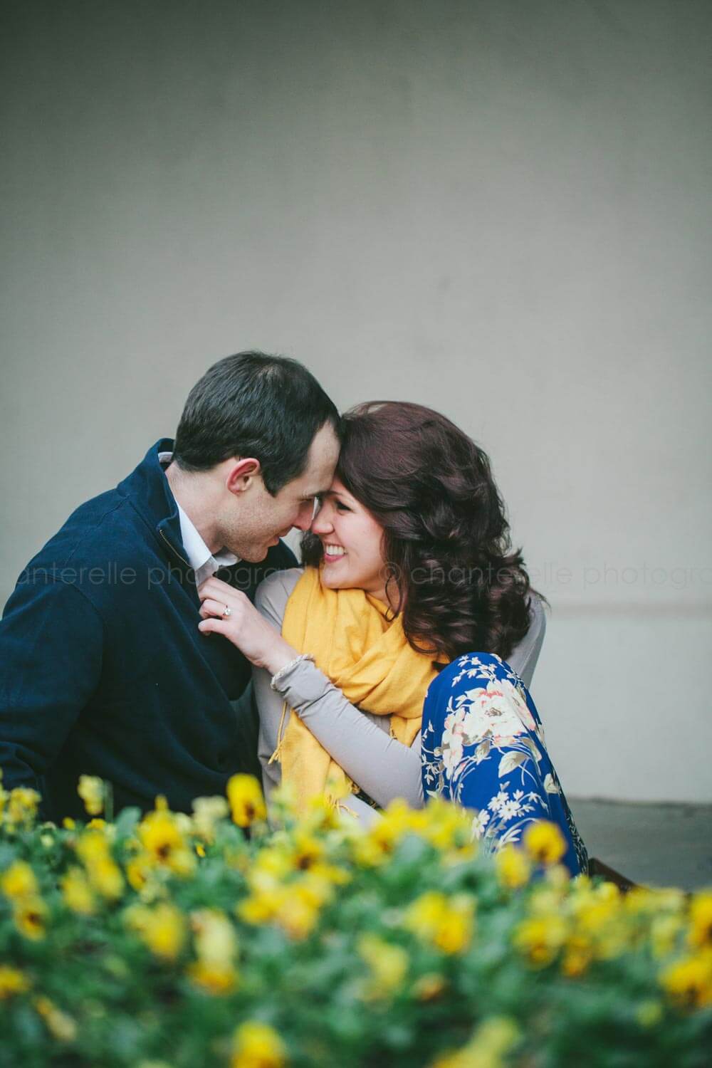 birmingham engagement session with yellow flowers
