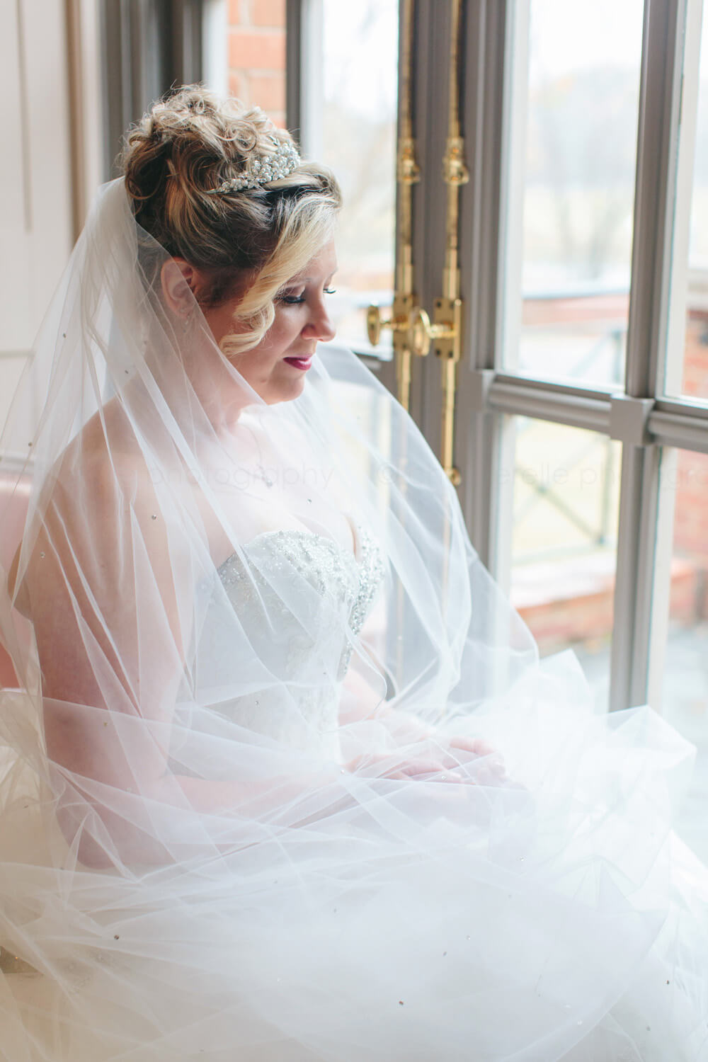 bride surrounded by tulle in montgomery alabama