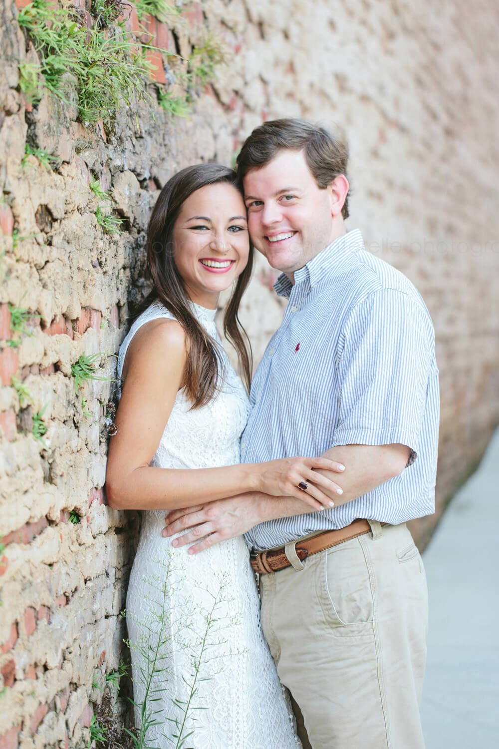 couple smiling during downtown montgomery portrait session