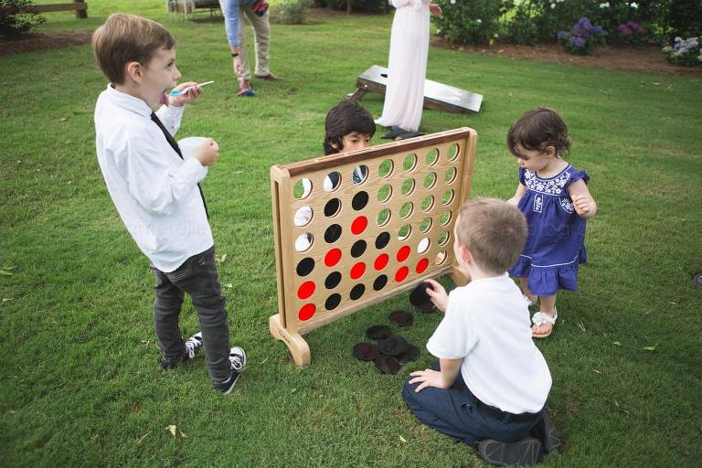 giant connect four game at alabama outdoor wedding reception