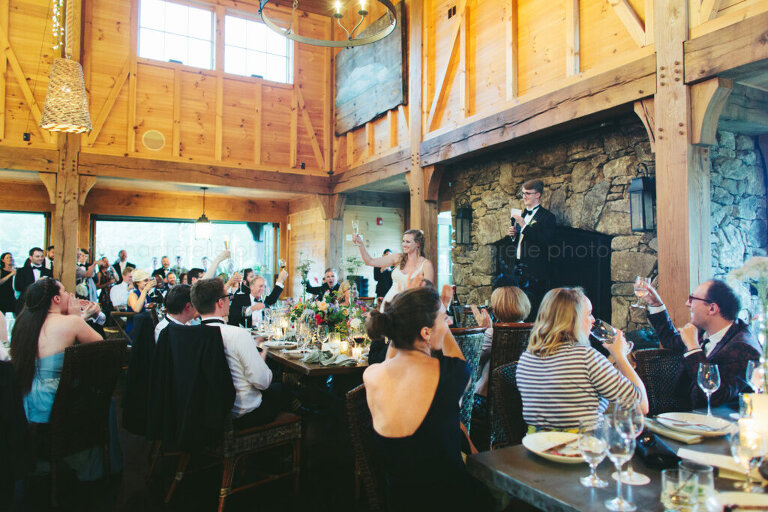 groom gives toast at canyon kitchen wedding reception