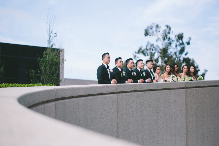 wedding party at segerstrom center for the arts