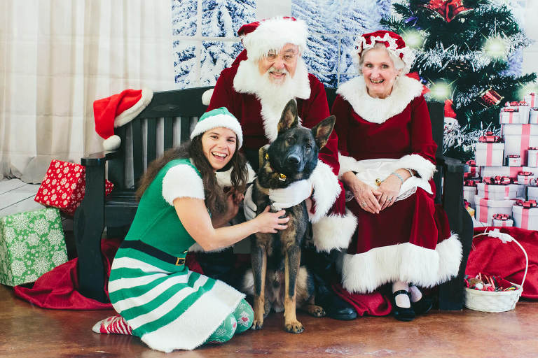 shepherd with santa and mrs claus