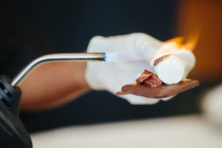 smores being torched at savannah convention center