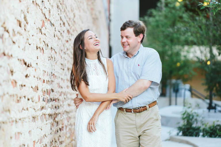 couple laughing in downtown montgomery