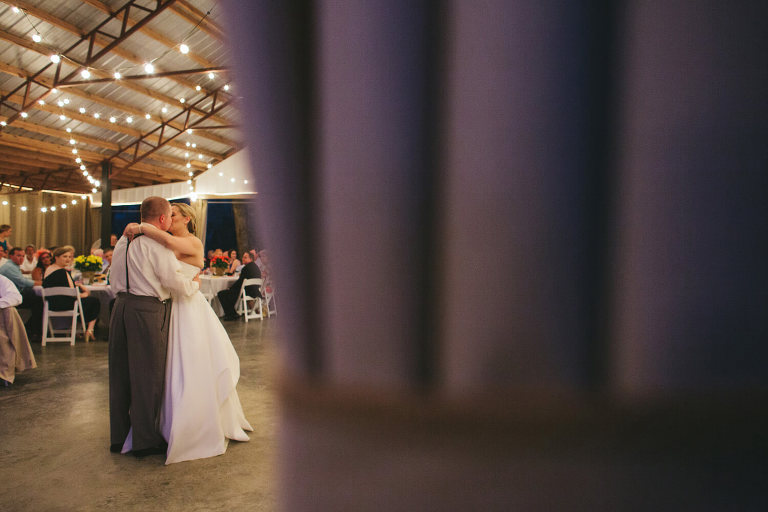 bride and groom first dance at the elms