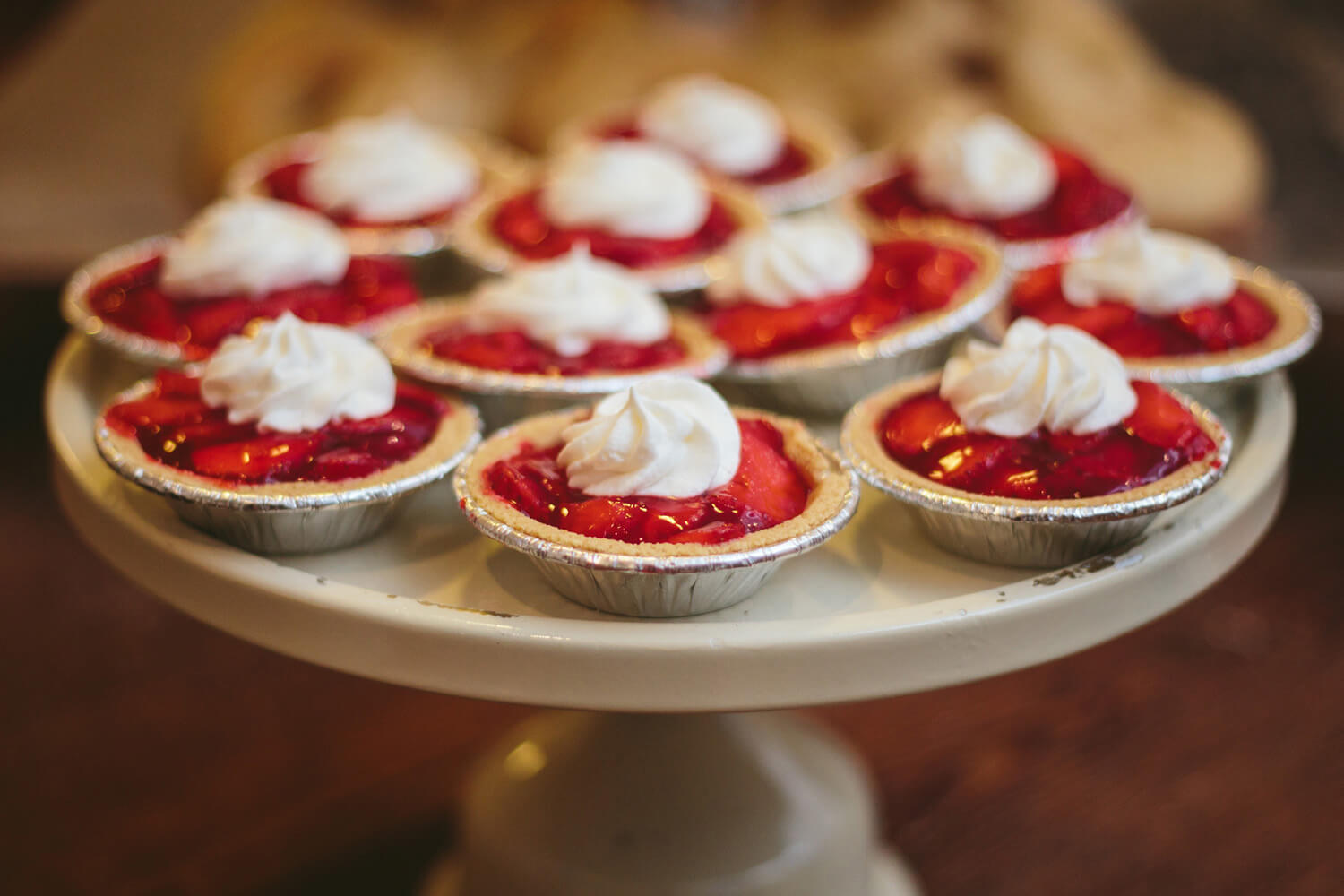 strawberry mini pies at the elms wedding