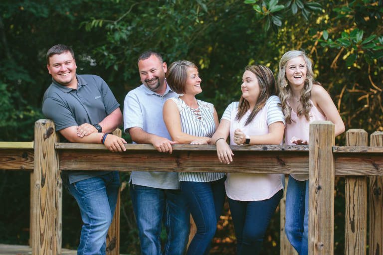 family laughing during montgomery portrait session