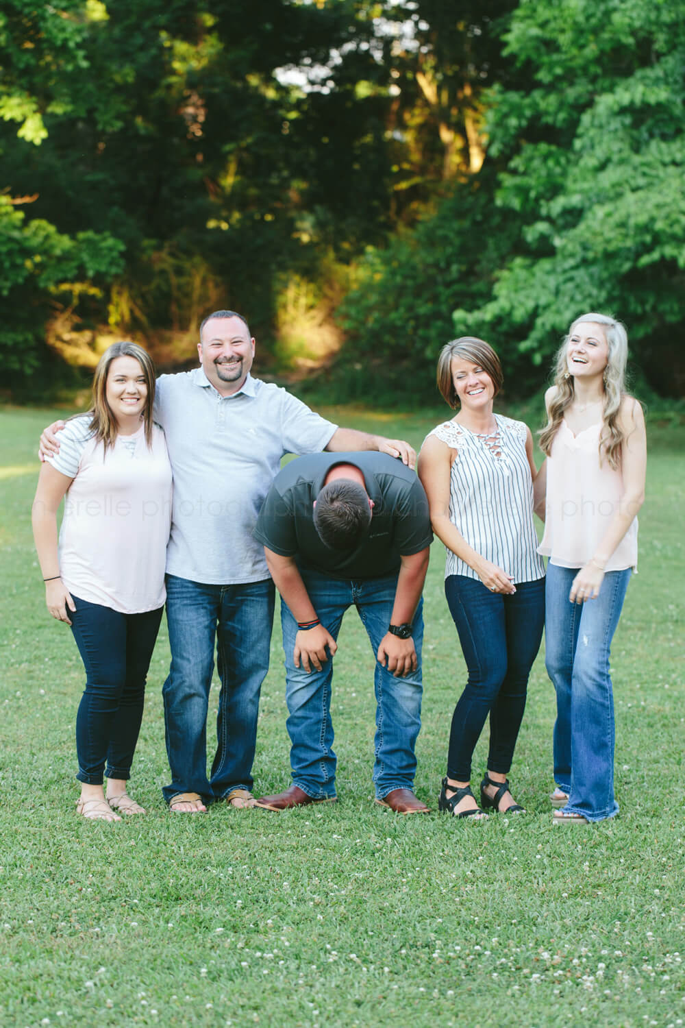 funny outdoor family portrait in montgomery