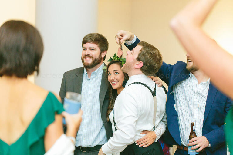 guests acting silly at mmfa wedding reception