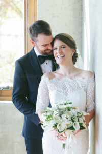 bride and groom laughing at summerour studio